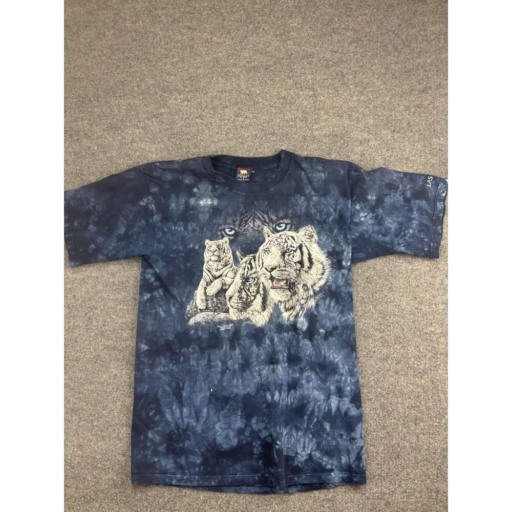 Polar Graphics Shirt Mens Large Blue Tie Dye White Tigers Las Vegas Graphic